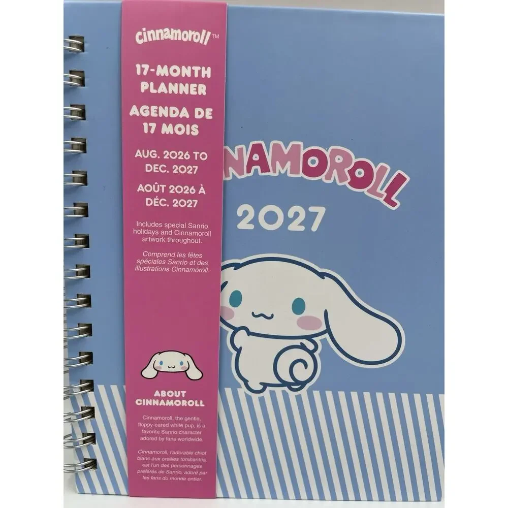Hello Kitty Sanrio Cinnamoroll 17 Month Planner/Calendar August 2026 – Dec 2027